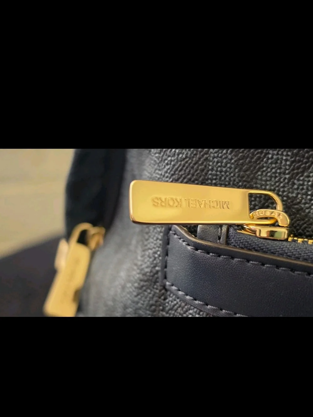 New Michael Kors Men's Navy MK Signature Logo Backpack